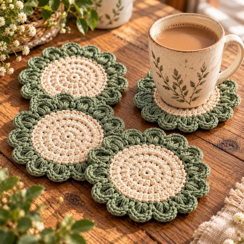 Christmas Coasters — Crochet Pattern