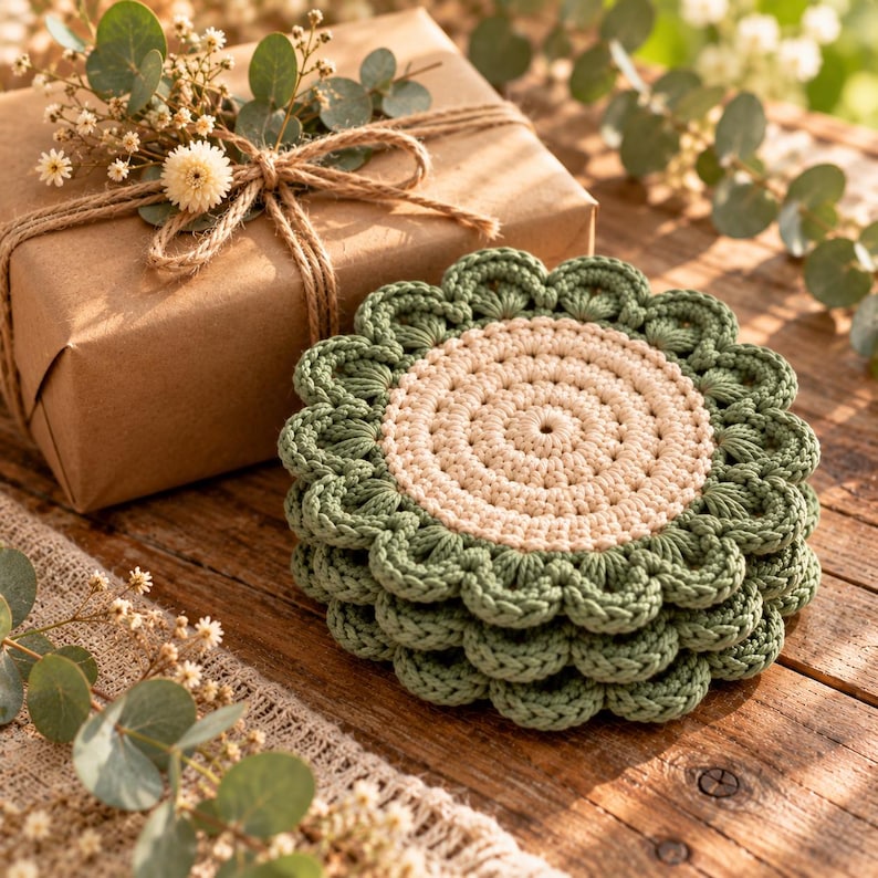 Christmas Coasters — Crochet Pattern