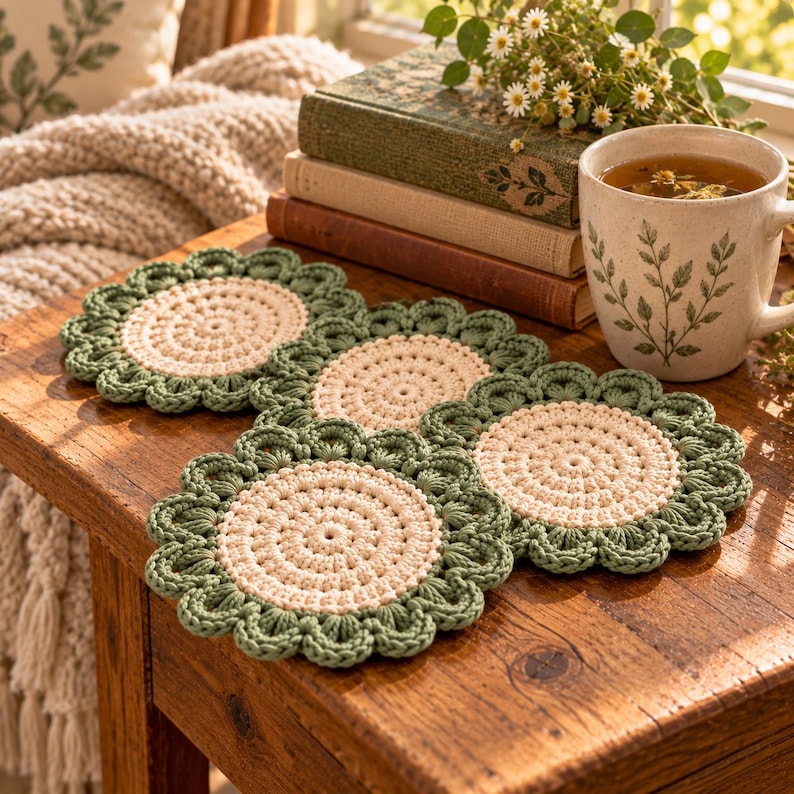 Christmas Coasters — Crochet Pattern